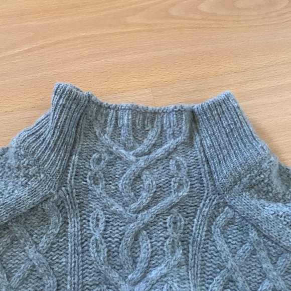 CYNTHIA ROWLEY Gray Oversized Mock Turtleneck Wool Sweater Size XS - Picture 6 of 14